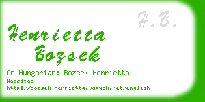 henrietta bozsek business card